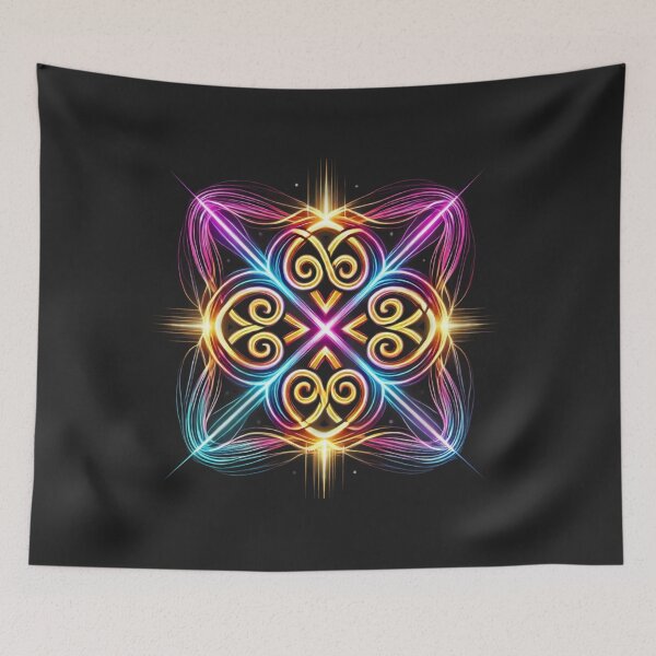 Item preview, Radiant Celtic Spiral Cross – Neon Fusion Energy Symbol designed and sold by CelticSoulShop.