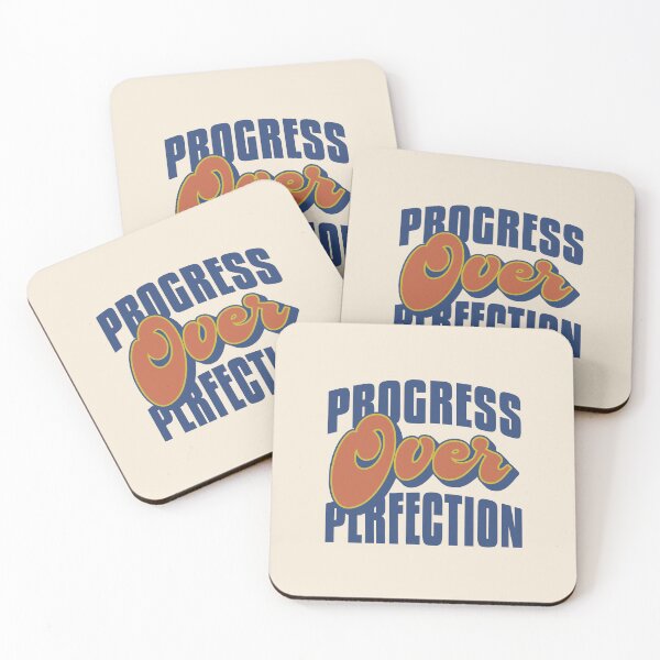Item preview, Progress Over Perfection Inspirational Motivational Quote designed and sold by JavaGraph.