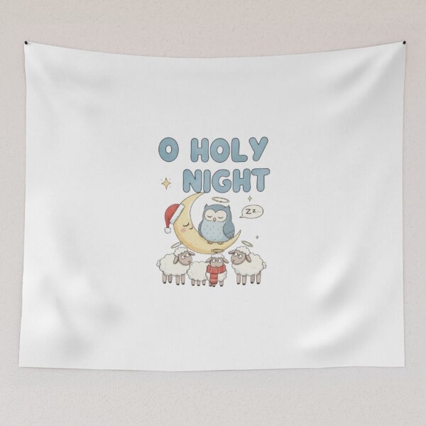 Item preview, ****O Holy Night ❤ Jesus Angel OWL on Moon ! Christmas cap a  Star ⭐Christmas Design designed and sold by WorthyByDwethi.