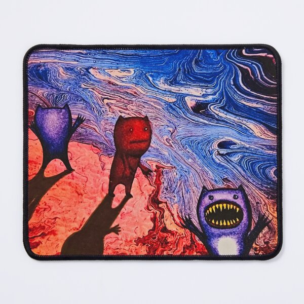 Item preview, Psychedelic Monster Trio – Colourful Abstract Illustration designed and sold by GroombridgeDesigns.