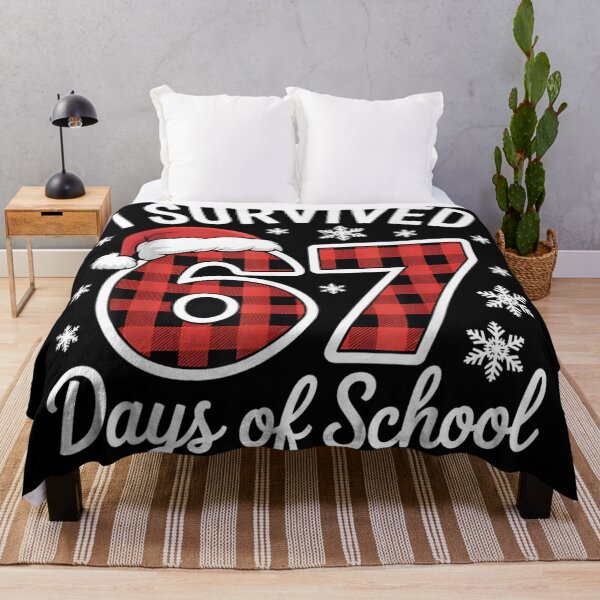 Item preview, I Survived 67 Days of School Christmas Plaid Santa Hat Gift designed and sold by NguboNorento.