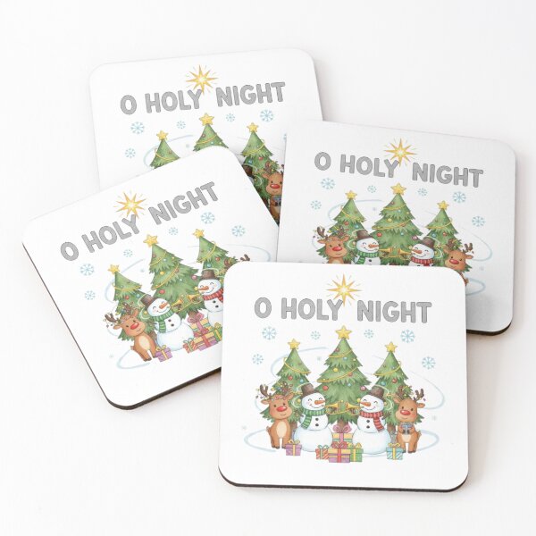 Item preview, ****O Holy Night ❤ With Gifts Snowmen and Reindeers greetings on Christmas ⭐Christmas Design designed and sold by WorthyByDwethi.