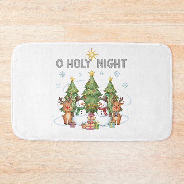 Item preview, ****O Holy Night ❤ With Gifts Snowmen and Reindeers greetings on Christmas ⭐Christmas Design designed and sold by WorthyByDwethi.