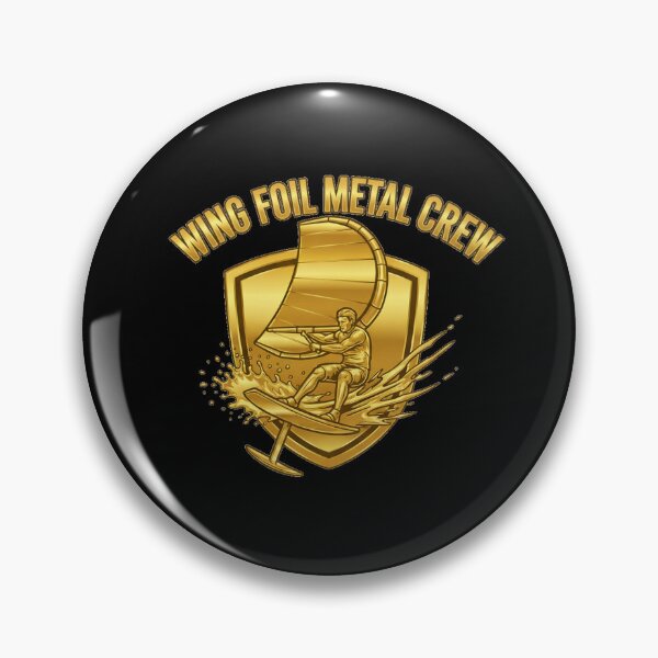 Item preview, Wing Foil Metal Crew – Golden Foil Rider Emblem designed and sold by SeaPolar.