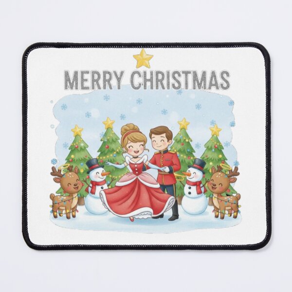 Item preview, ****Merry Christmas ❤ Prince and Princess Dancing and Snowman, Reindeers greetings on Christmas ⭐Christmas Design designed and sold by WorthyByDwethi.