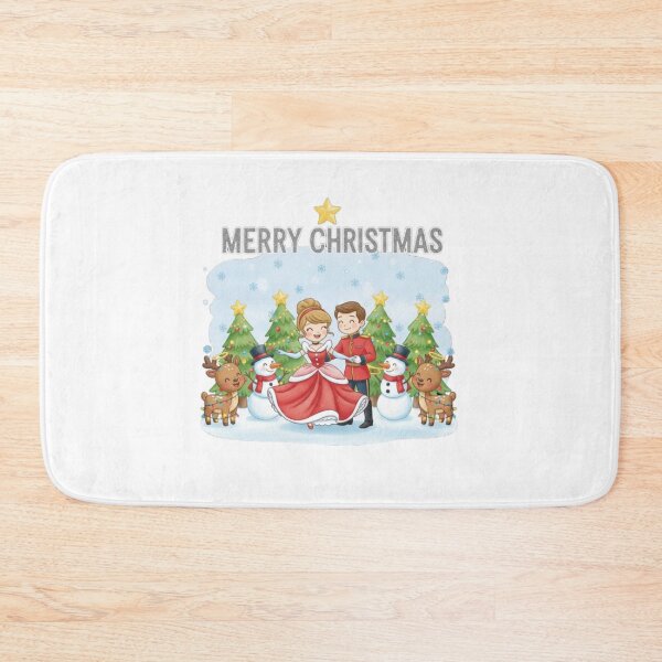 Item preview, ****Merry Christmas ❤ Prince and Princess Dancing and Snowman, Reindeers greetings on Christmas ⭐Christmas Design designed and sold by WorthyByDwethi.