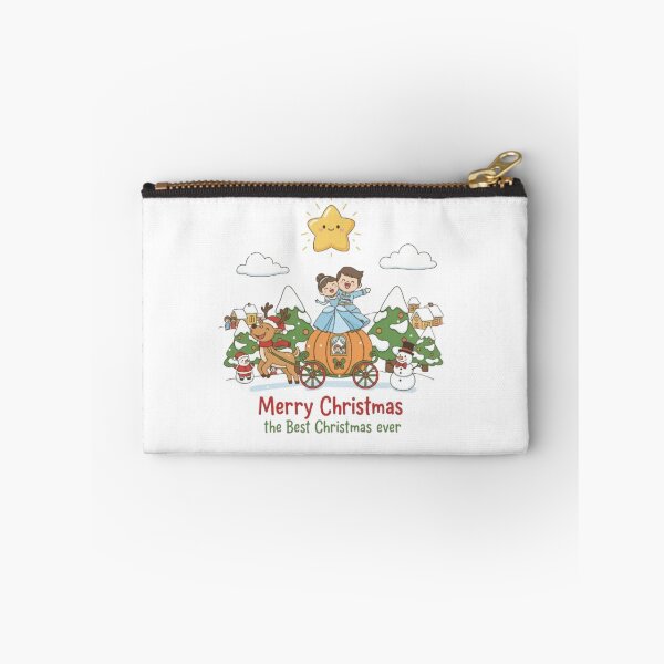 Item preview, **Merry Christmas The Best Christmas ever ❤ Prince and Princess Dancing on Cart and Snowman, Reindeers greetings on Christmas with Christmas Star⭐ Christmas Design designed and sold by WorthyByDwethi.