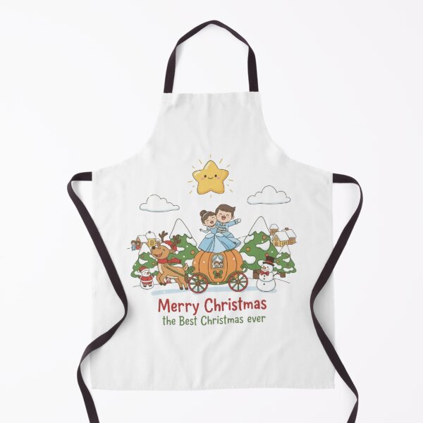 Item preview, **Merry Christmas The Best Christmas ever ❤ Prince and Princess Dancing on Cart and Snowman, Reindeers greetings on Christmas with Christmas Star⭐ Christmas Design designed and sold by WorthyByDwethi.
