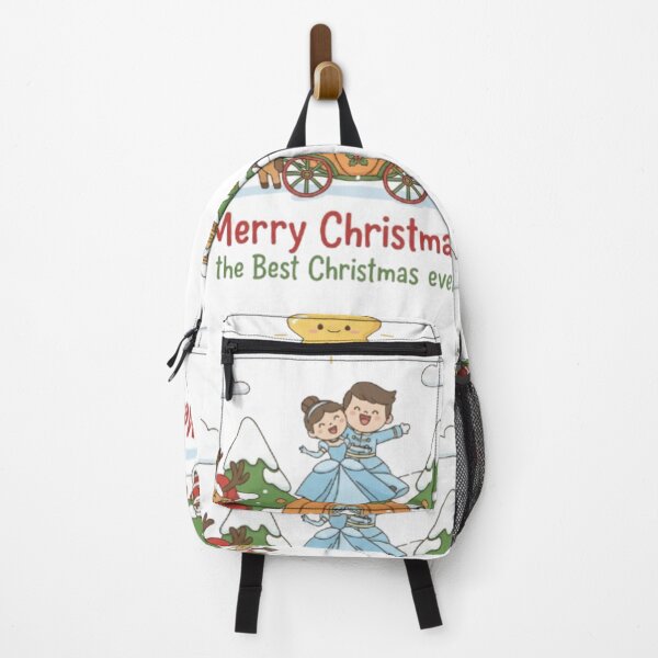 Item preview, **Merry Christmas The Best Christmas ever ❤ Prince and Princess Dancing on Cart and Snowman, Reindeers greetings on Christmas with Christmas Star⭐ Christmas Design designed and sold by WorthyByDwethi.