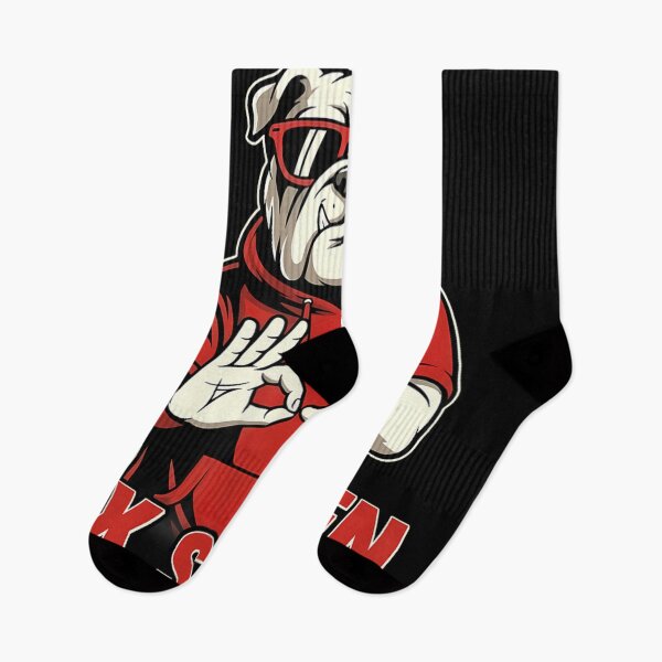 Item preview, Cool Bulldog Six Seven OK Hand Sign Funny Dog Lover Art designed and sold by NguboNorento.