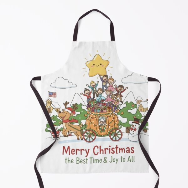 Item preview, ***Merry Christmas The Best Time and Joy to All❤ people Dancing on Cart and Snowman, Reindeers greetings on Christmas with Christmas Star⭐Christmas Design designed and sold by WorthyByDwethi.