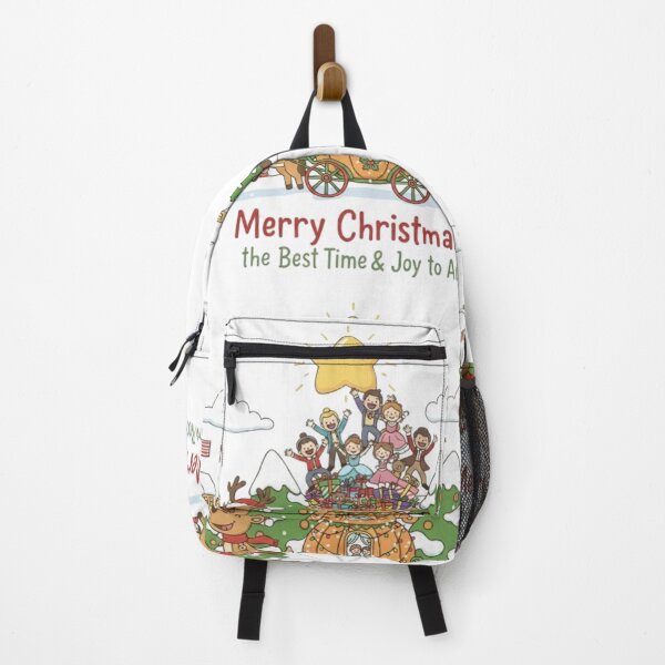 Item preview, ***Merry Christmas The Best Time and Joy to All❤ people Dancing on Cart and Snowman, Reindeers greetings on Christmas with Christmas Star⭐Christmas Design designed and sold by WorthyByDwethi.