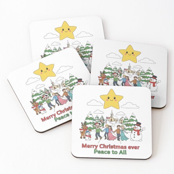 Item preview, ****Merry Christmas ever Peace to All❤ Mickey and people Dancing and Snowman, Reindeers greetings on Christmas with Christmas Star⭐Christmas Design designed and sold by WorthyByDwethi.