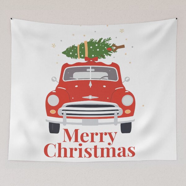 Item preview, Classic Red Car – Christmas Tree Ride designed and sold by LitaBarc.