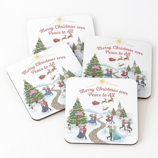 Item preview, ****Merry Christmas ever Peace to All❤USA people Dancing and Snowman, Reindeers greetings on Christmas with Christmas Star⭐Christmas Design designed and sold by WorthyByDwethi.