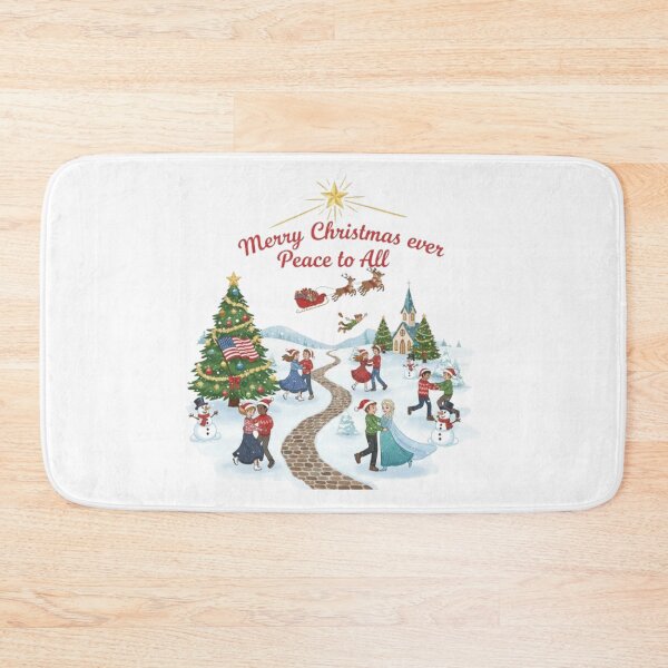 Item preview, ****Merry Christmas ever Peace to All❤USA people Dancing and Snowman, Reindeers greetings on Christmas with Christmas Star⭐Christmas Design designed and sold by WorthyByDwethi.
