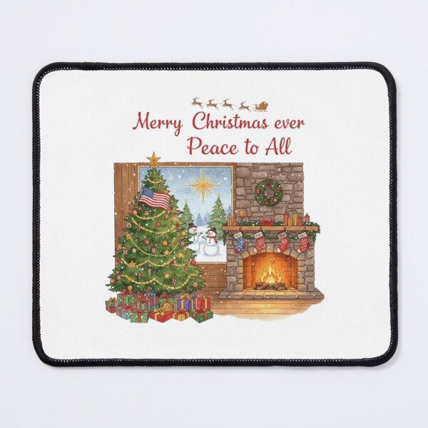 Item preview, ****Merry Christmas ever Peace to All ❤ Fireplace and Christmas Tree with loads of Gifts and a Star⭐Christmas Design designed and sold by WorthyByDwethi.