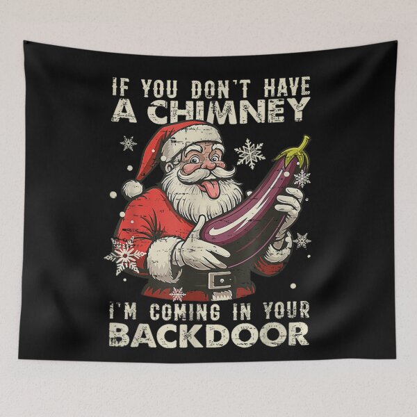 Item preview, Funny Santa Chimney Backdoor Eggplant Adult Christmas Humor Gift designed and sold by HarinDonreka.
