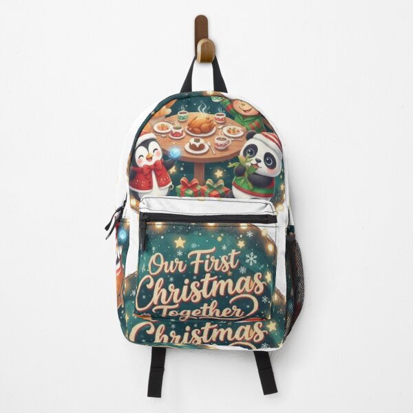Item preview, **First Christmas Together ❤ Cat Dog Penguin Panda Monkey dining⭐Christmas Design designed and sold by WorthyByDwethi.