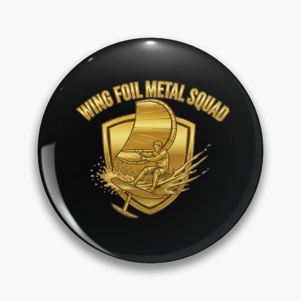 Item preview, Wing Foil Metal Squad – Golden Wing Foiling Emblem designed and sold by SeaPolar.