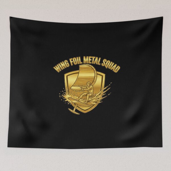Item preview, Wing Foil Metal Squad – Golden Wing Foiling Emblem designed and sold by SeaPolar.