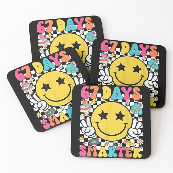 Item preview, 67 Days Smarter Retro Smiley Face Peace Sign School Milestone designed and sold by LakenDraphil.