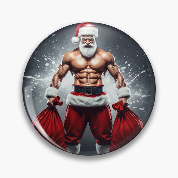 Item preview, Powerful Muscular Santa Claus – Fierce Modern Christmas Warrior Illustration designed and sold by PixelVibe782.