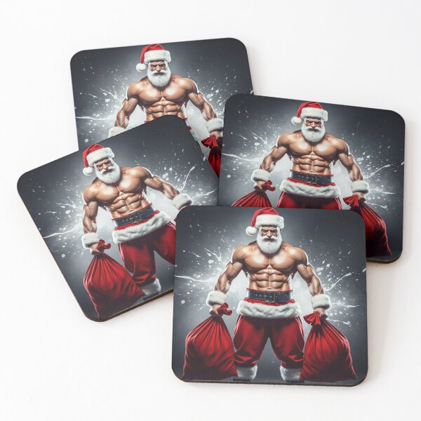 Item preview, Powerful Muscular Santa Claus – Fierce Modern Christmas Warrior Illustration designed and sold by PixelVibe782.