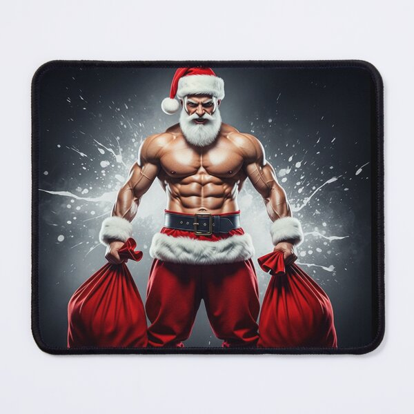 Item preview, Powerful Muscular Santa Claus – Fierce Modern Christmas Warrior Illustration designed and sold by PixelVibe782.