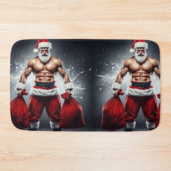 Item preview, Powerful Muscular Santa Claus – Fierce Modern Christmas Warrior Illustration designed and sold by PixelVibe782.