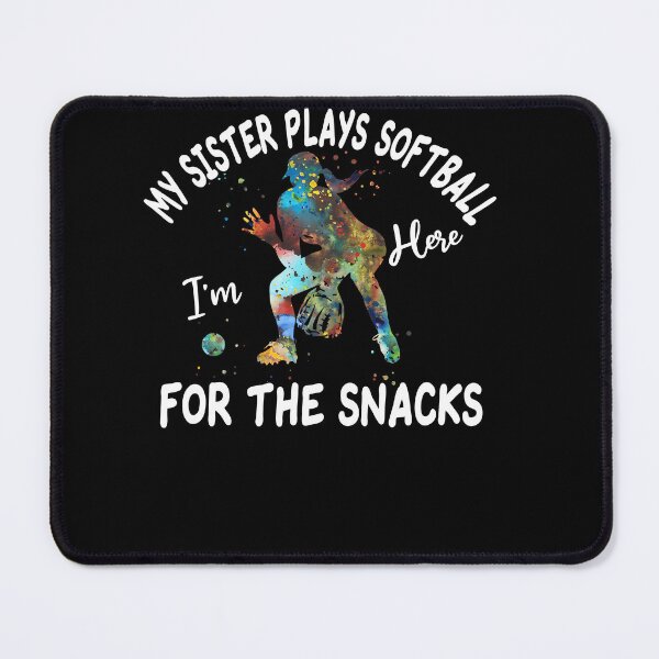 Artikelvorschau, Buntes Softball-Schwestern-Shirt – Hier für die Snacks entworfen und verkauft von TinaMDedrick.