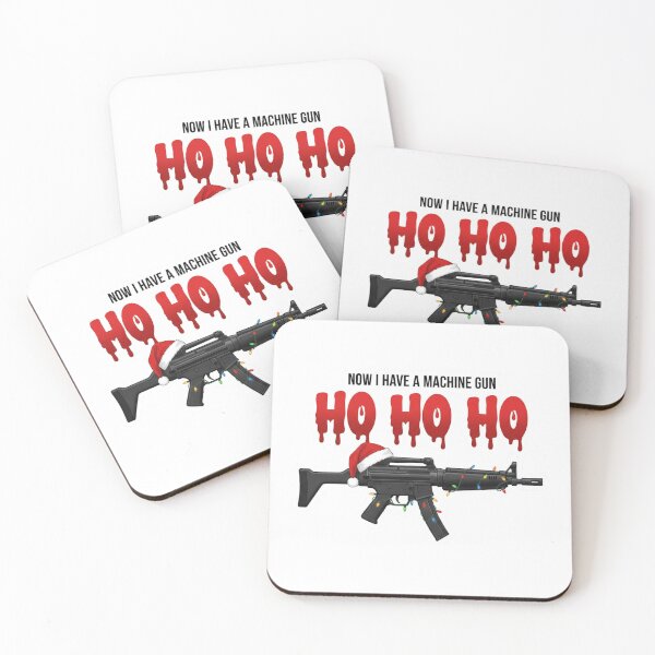 Item preview, Now I Have a Machine Gun Ho Ho Ho Die Hard Christmas Funny Bloody Quote John McClane Nakatomi Xmas Sticker T-Shirt designed and sold by GeniePixel.