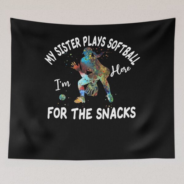 Artikelvorschau, Buntes Softball-Schwestern-Shirt – Hier für die Snacks entworfen und verkauft von TinaMDedrick.