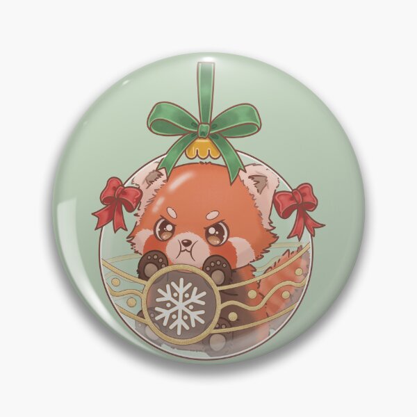 Item preview, Pouting Red Panda Stuck Inside a Christmas Ornament designed and sold by AuraBerryArt.