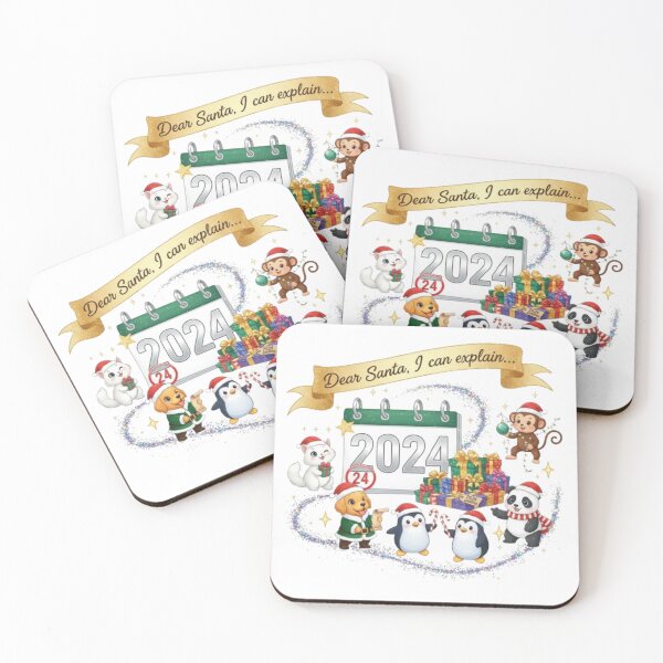 Item preview, **Santa I can explain 2024❤ Cat Dog Penguin Panda Monkey marking all good things...Christmas Star⭐Christmas Design designed and sold by WorthyByDwethi.