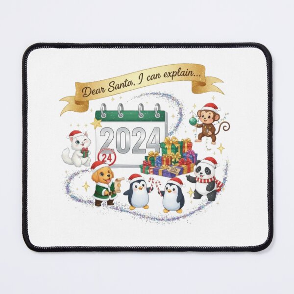 Item preview, **Santa I can explain 2024❤ Cat Dog Penguin Panda Monkey marking all good things...Christmas Star⭐Christmas Design designed and sold by WorthyByDwethi.