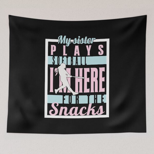 Item preview, Trendy Softball Sister Shirt – Here for the Snacks designed and sold by LarryMBrown.