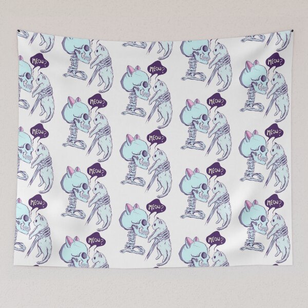 Item preview, Meow Cat And Skeleton designed and sold by santiago-adkins.