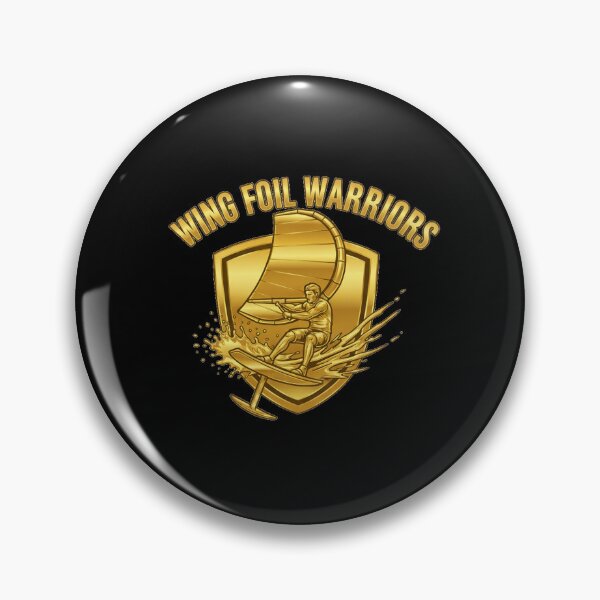 Item preview, Golden Wing Foil Warriors – Shiny Gold Wingfoil Logo Design designed and sold by SeaPolar.