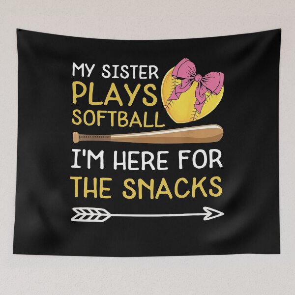 Item preview, Cute Softball Sister T-Shirt – Here for the Snacks designed and sold by TinaMDedrick.