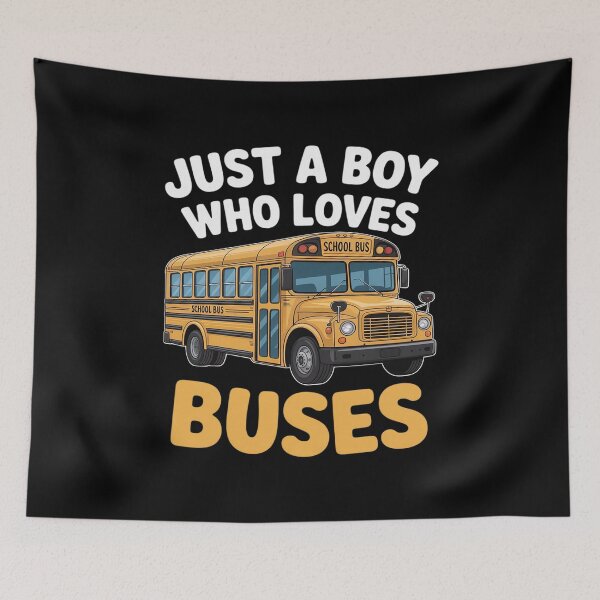 Item preview, Just a Boy who loves Buses School Bus designed and sold by HardcoreTour.