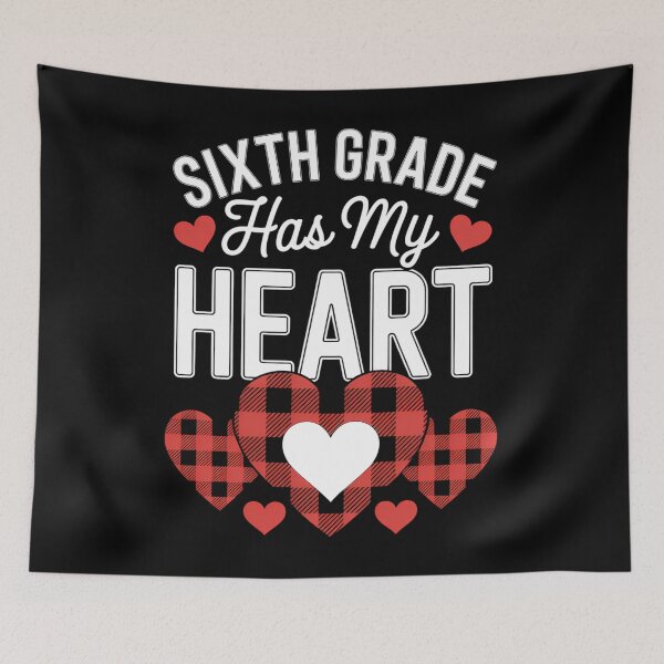 Item preview, 6th Sixth Grade Has My Heart Buffalo Print Teacher Valentine designed and sold by Formatage.