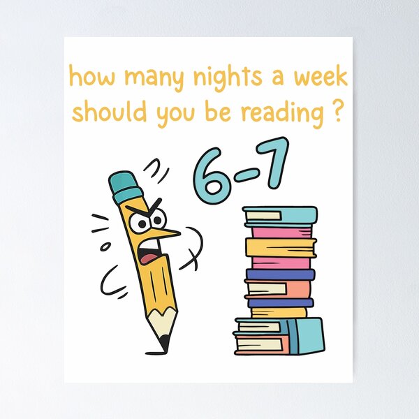Item preview, How Many Nights A Week Should You Be Reading 6-7 Pigeon Elephant Piggie Children's Books Teacher Six Seven  designed and sold by bethanyrodgers6.