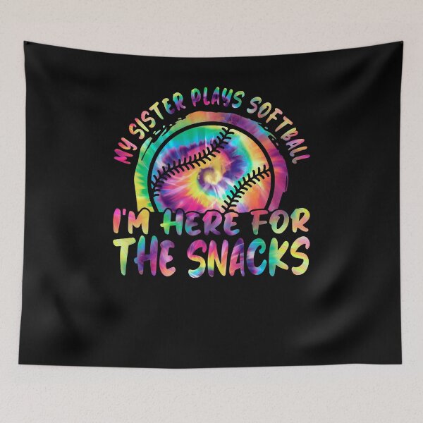 Item preview, Tie-Dye Softball Sister Shirt – I'm Here for the Snacks designed and sold by LashondaGreen89.