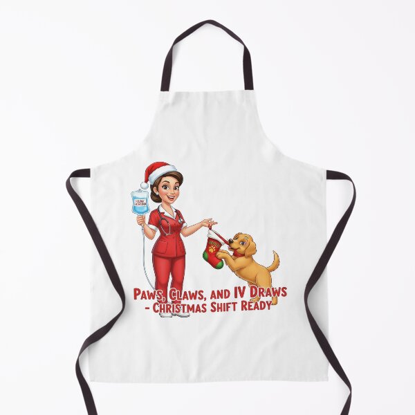 Item preview, Paws, Claws and IV Draws – Christmas Shift Ready | Nurse & Pet Holiday Humor designed and sold by CuteDesignables.