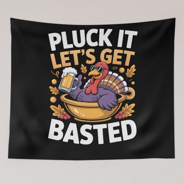 Item preview, Quote Lets Get It Basted Holiday Vintage Happy Thanksgiving Pluck designed and sold by HollyShabero.