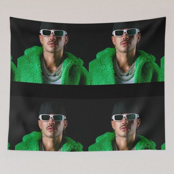 Item preview, Feid Urban Style Portrait – Green Aesthetic Latin Street Art designed and sold by Lexie Reed.