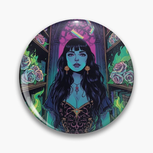 Item preview, Saturated Neon Gothic Occult Witchy Art | “Magick in the Library” designed and sold by Liliths-Closet.