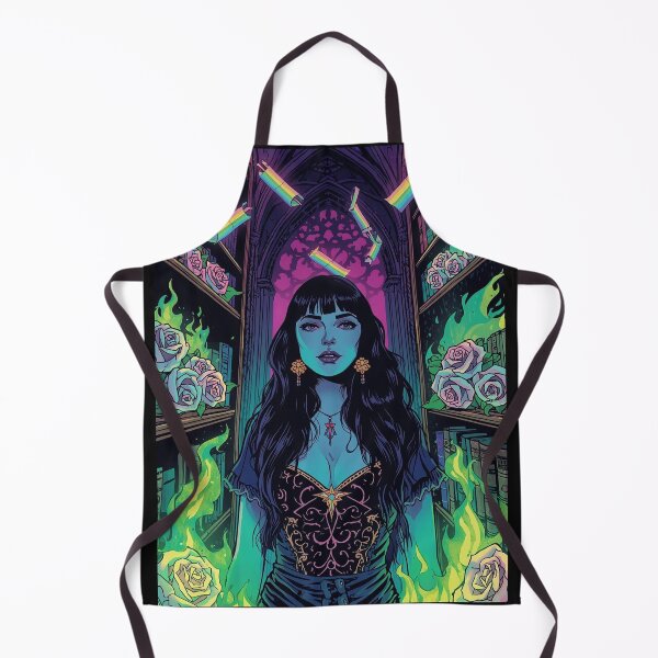 Item preview, Saturated Neon Gothic Occult Witchy Art | “Magick in the Library” designed and sold by Liliths-Closet.