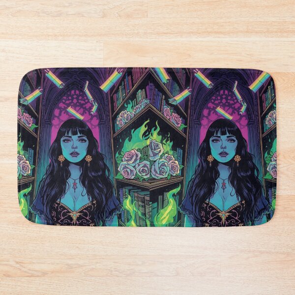Item preview, Saturated Neon Gothic Occult Witchy Art | “Magick in the Library” designed and sold by Liliths-Closet.